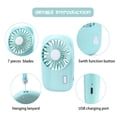thumbnail image 3 of Pequeño ventilador portátil recargable, mini ventilador de velocidad ajustable, ventilador USB de mano personal para exteriores, habitación, ventilador de mano para camping, oficina, viajes Ormromra LRWJ546-1, 3 of 7