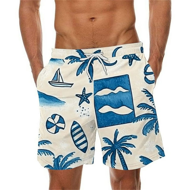 WAENQINLA Men's Quick Dry Swim Trunks Big and Tall Elastic Waist Bathing Suits Summer Drawstring Board Shorts with Pockets,S-5XL
