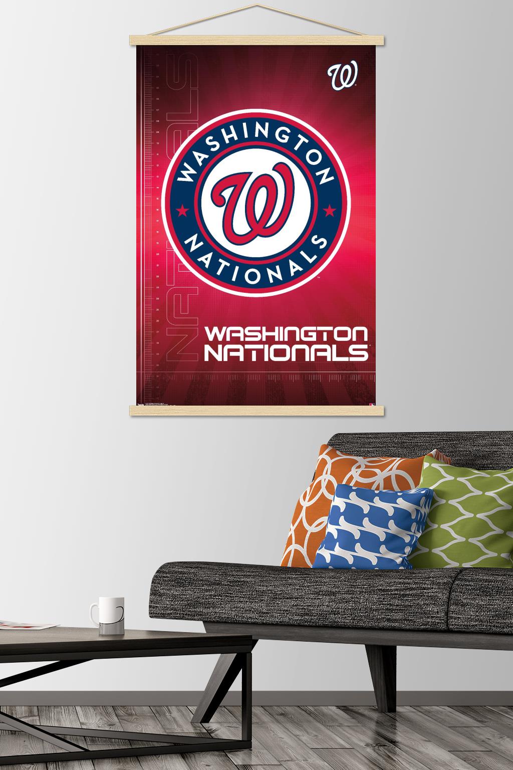 MLB Washington Nationals - Logo 16 Wall Poster with Wooden Magnetic Frame, 22.375" x 34"