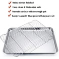thumbnail image 3 of P&P CHEF Extra Large Baking Sheet and Rack Set, Stainless Steel Cookie Sheet Baking Pan with Cooling Rack, Rectangle 19.6''x13.5''x1.2'', Oven & Dishwasher Safe -Half Size, 3 of 7