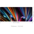 thumbnail image 2 of Extended Mouse Pad Large Gaming Mouse Pad- 35.4x15.7x0.12 inch Computer Keyboard Mouse Mat Non-Slip Mousepad Rubber Base and Stitched Edges for Game Players, Office, Study, Rainbow Line Design, 2 of 6