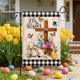 thumbnail image 4 of Bandera de Jardín de Conejos de Pascua - Poliéster Blanco con Textura de Lino, Estampado Festivo para Decoración de Fiestas en Interiores/Exteriores (45x30cm, 130g), 4 of 6