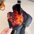thumbnail image 6 of Babcutegg Girls Fall Short Boots British Style Bow Knot Pearl Chunky Sole Ankle Boots Kids Fashion Everyday Wear Black Size 3 Little Kid, 6 of 10