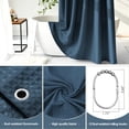 thumbnail image 4 of DONGFXK Waffle Textured Heavy Duty Fabric Shower Curtain, 230GSM Luxury Weighted Polyester Cloth Bath Curtain Set with 12 Stainless Steel Hooks, Blue,72” x 84”, 4 of 7