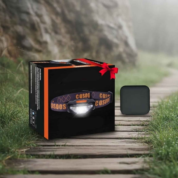 Mini LED Headlamp Flashlight with Carrying Case, Lightweight Head Lamp Waterproof Running Headlamp, Bright Headlight for Camping, Reading (NO AA Battery)