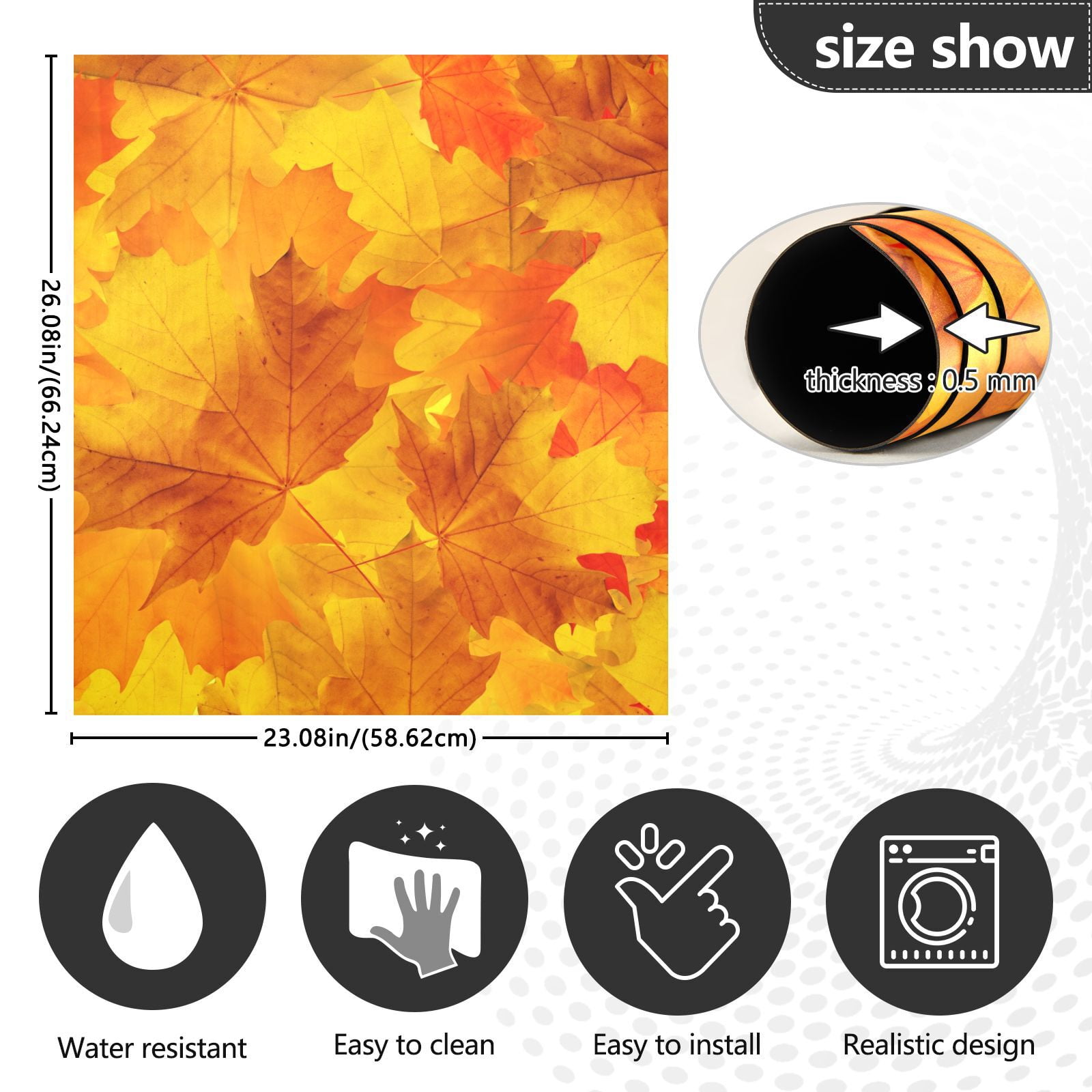 ALAZA Fall Leaves Dishwasher Magnetic Cover Autumn Refrigerator Magnet Sticker Kitchen Decal 23"x26"