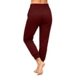 thumbnail image 6 of TEAJOPSUU Womens Jogger Sweatpants Drawstring Elastic Waist Tapered Trousers with Pockets Casual Lounge Athletic Wear Burgundy, 6 of 8