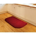 thumbnail image 2 of Kashi Home Soft Plush Memory Foam Non-Slip Backing Kitchen Rug Mat, 18x30 Inch D-Shape Slice Kitchen Floor Mat, Burgundy, 2 of 3