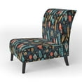 thumbnail image 3 of Designart "Nomadic Mosaic II" Multicolor Paisley Upholstered Accent Chair - Glam Arm Chair For Bedroom, 3 of 7