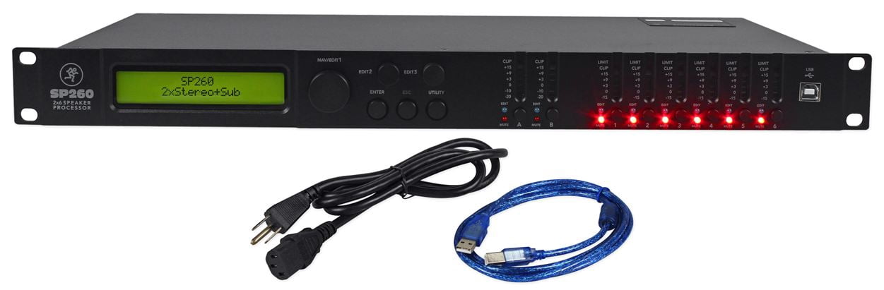 Mackie SP260 2x6 PA Speaker System Sound Processor Optimizer+Home