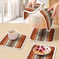 thumbnail image 5 of Burnt Orange Brown Pot Holders for Kitchen Heatproof Potholder, 3 Pack Farmhouse Vintage Wooden Hot Pads Multipurpose Oven Pads Cloth Potholders Trivet for Cooking Baking, 5 of 8