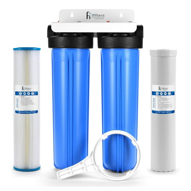 Well Water Whole House Filtration System 20" Dual Stage Complete