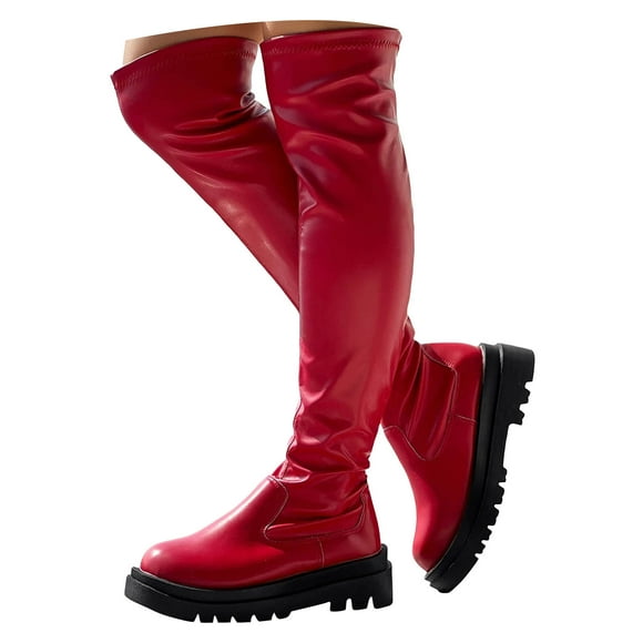 Thigh High Boots for Women Platform Over The Knee Long Boot Ladies Stretch Winter Dress Shoes