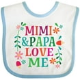 thumbnail image 3 of Inktastic Mimi and Papa Love Me Girls Baby Bib, 3 of 4