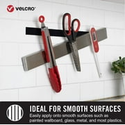 VELCRO Brand Kitchen & Bath Mounting Ovals | Low Profile Thin Design | Professional Grade Heavy Duty Strength | Indoor Outdoor Use | 1in x 3/4in, 10 Sets, Black