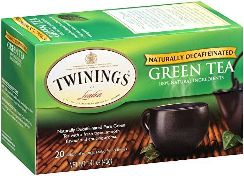 Twinings of London Decaffeinated Green Tea Bags, 20 Count (Pack of 6)