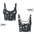 thumbnail image 5 of Haiem Space Pattern Womens Sports Bra - U Neck Padded Low Impact Yoga Bra Workout Crop Top Gym Moisture-Wicking Workout Vest -XX-Large, 5 of 9