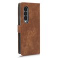 thumbnail image 4 of SaniMore for Samsung Galaxy Z Fold 4 Premium PU Leather Case, [RFID Blocking] Card Holder Magnetic Wallet Folio Cover for Samsung Z Fold 4 with Practical Bracket + Detachable Wrist Strap, Brown, 4 of 7