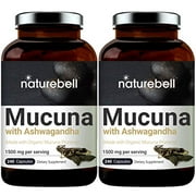 2 Pack Organic NatureBell Mucuna 1500mg Per Serving, 240 Capsules, Contains Premium Mucuna Pruriens Seeds for Mood Mind and Brain Health, No GMOs, Made in USA