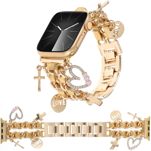 Elegante correa de reloj REALSIGN de metal para Apple de 38 mm con colgantes