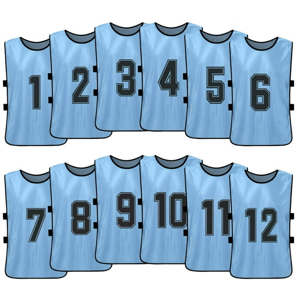 Chaleco 12PCS Kid's Football Pinnies Jerseys de fútbol de secado rápido Deportes juveniles Scrimmage Tomshoo Chaleco