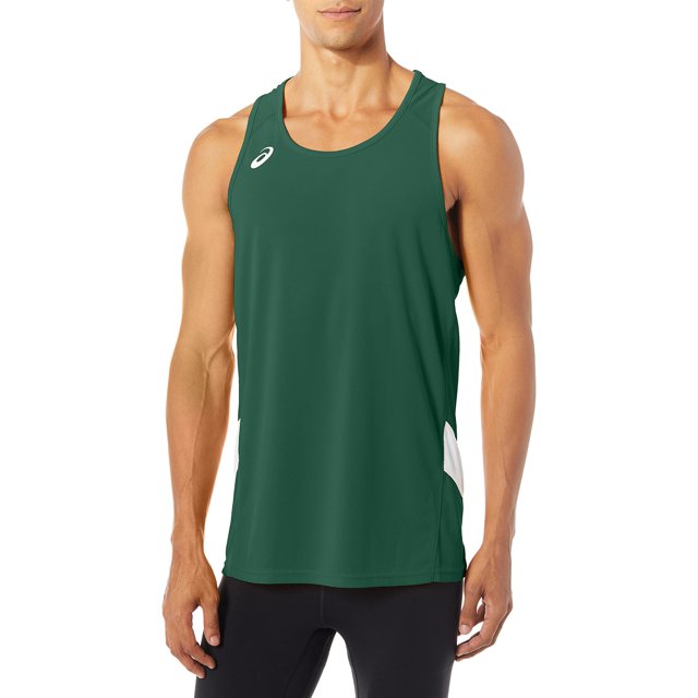 Camiseta sin mangas ASICS Team Sweep, Verde bosque/Blanco, 3XL