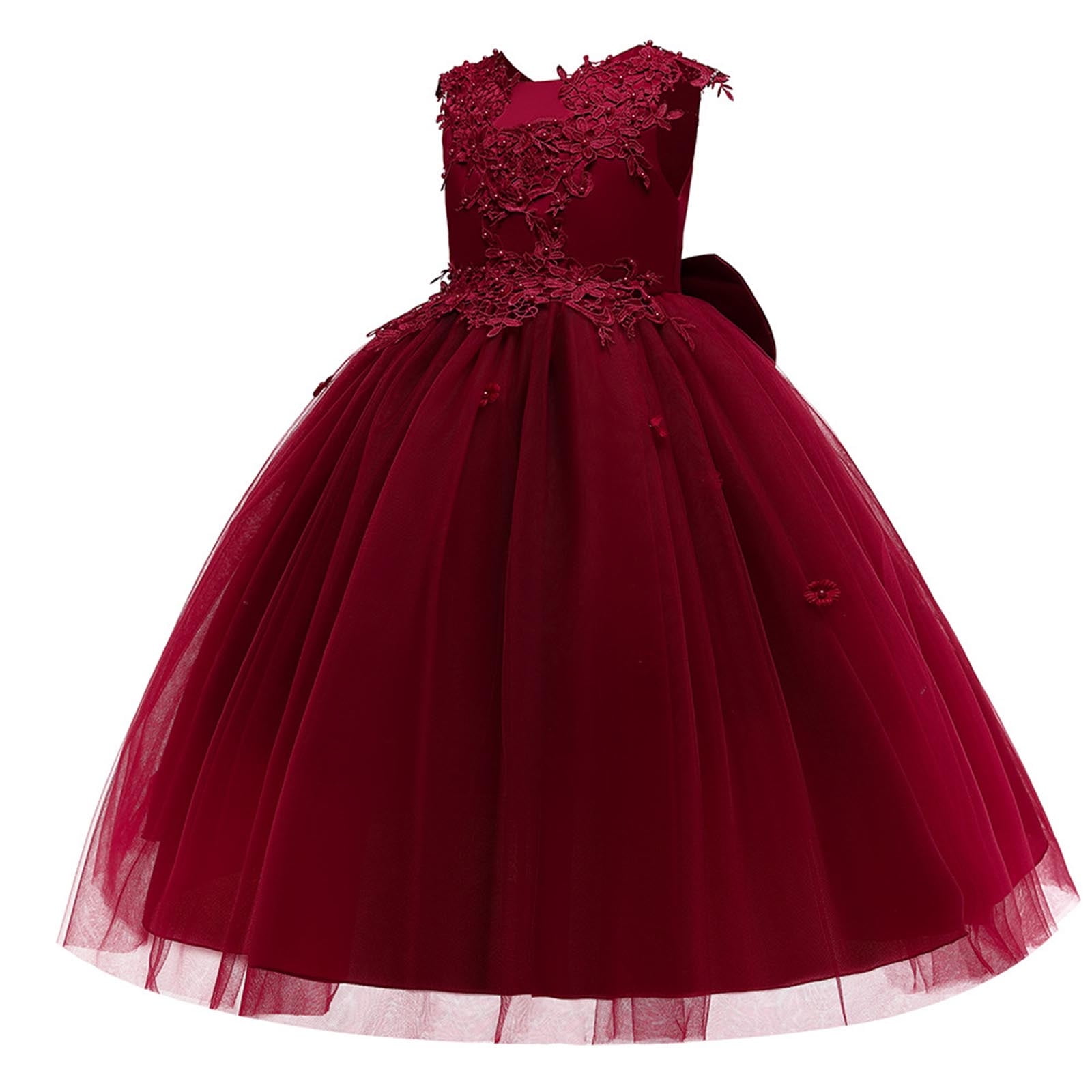 Teen Girls Prom Dresses Size 7-14 Tween Elegant Sleeveless A-Line High Waisted Solid Graduation Evening Party Formal Tulle-Tutu Dress