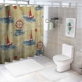 thumbnail image 7 of Orinice  Bathroom Shower Curtain  12 Hooks Lighthouse Lifebuoy Sailboat Marine Style Bathtubs Polyester Waterproof Shower Curtains Set Fabric Decor Easy Install 36x72, 7 of 7