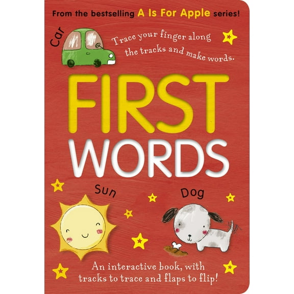 First Words: An Interactive Book, with Tracks to Trace and Flaps to Lift! (Board Book)