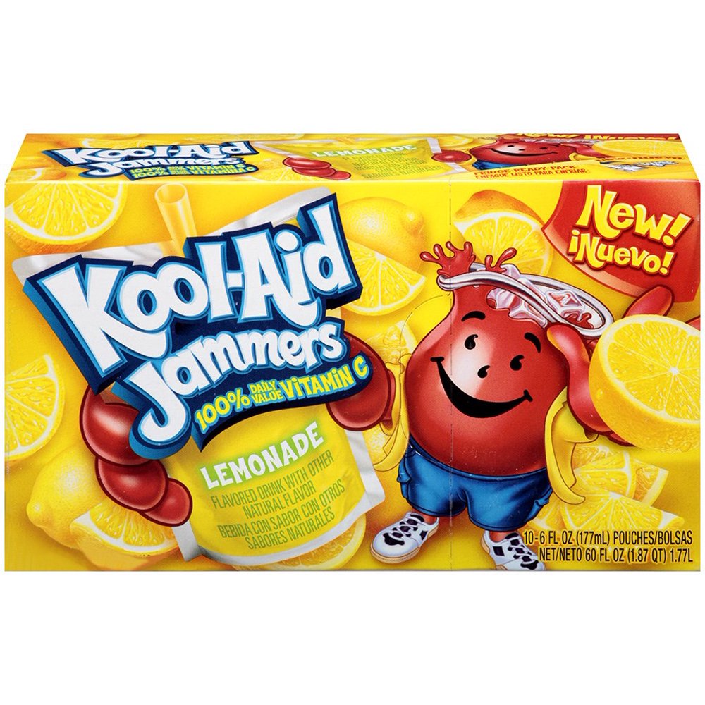 KoolAid Jammers Flavored Drink Pouches, Lemonade, 10 CT (Pack of 4