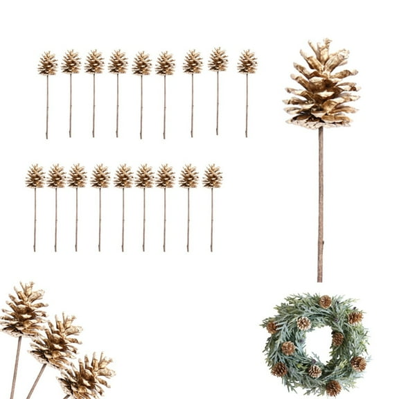 Pinecone Branches Ornaments,QZS Rustic Pinecones for Garland,DIY Crafts Supply for Tree,Fall Garland Decor for Indoor and Outdoor Use,20pcs
