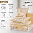 thumbnail image 6 of Regency Heights King Size Comforter Set, 9-Piece Bed in a Bag King, Yellow Bedding Comforter Set with Comforter, Flat Sheets, Fitted Sheets with Side Pockets, 6 of 8