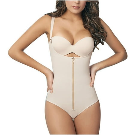 

YUNAFFT Shapewear for Women Plus Size Women s Fat Burning Body Shaper Bodysuit Zipper Open Chest Bodysuit
