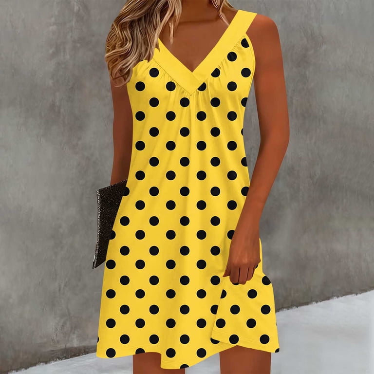 line and dot yellow dress LIMONE MAXI DRESS