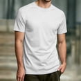 thumbnail image 2 of NinXxx Men's Solid Short Sleeve Crewneck Everyday Basic Comfort Top White XL, 2 of 4