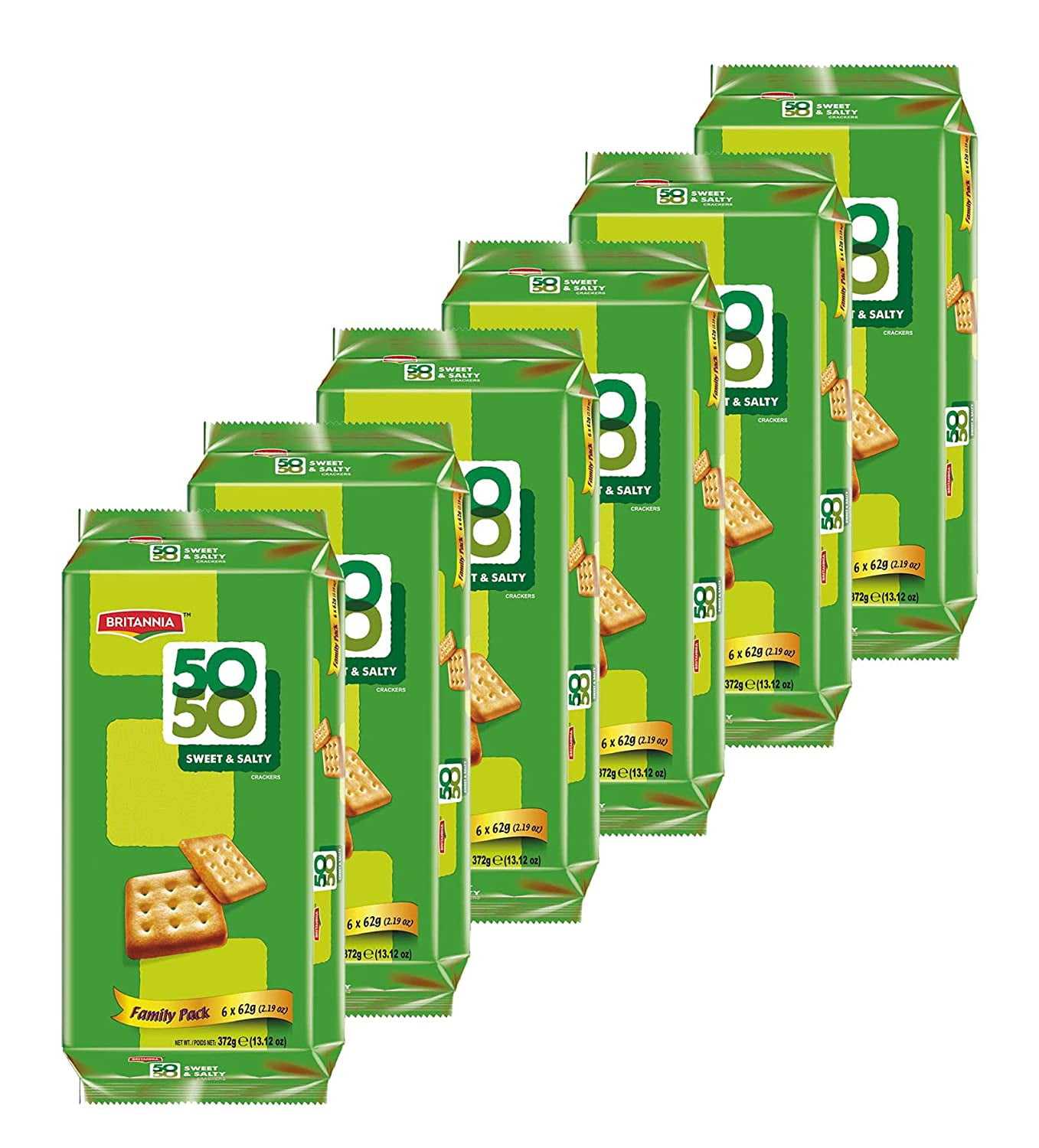 Britannia Crackers 50 50 Sweet and Salty Biscuit 13.12oz (372g) Delicious, Light & Crispy