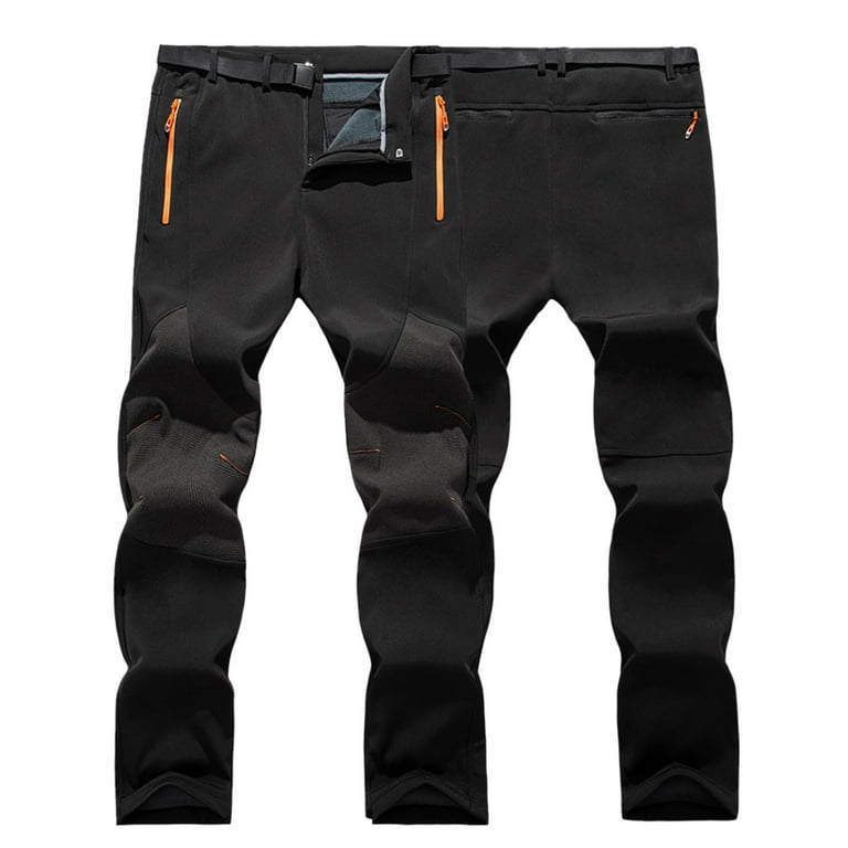 B91xZ Hiking Pants for Men Camping Windproof Hiking Outdoor Trousers Men  Pants Warm Men's pants Black,Size XL