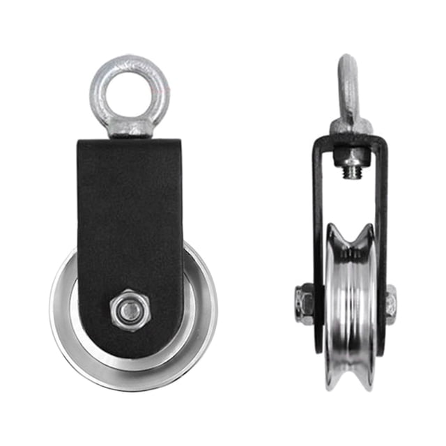 Poulie Roulante Type U Pivotante Roue de Traction Robuste avec Roulements Doubles Silencieux Rotation Détachable à 360 Degrés pour Machine à Câbles Équipement de Gym Porte de Garage Maison Gym