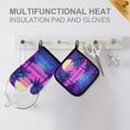 thumbnail image 4 of Yayeee Oven Mitts and Pot Holder Set of 2 Heat Resistant Kitchen Gloves Baking Hot Pad, Purple Digital Art, 4 of 5