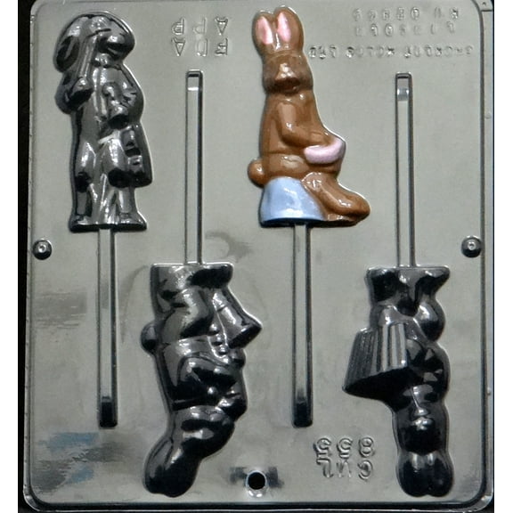 855 Musical Bunny Pops Lollipop Chocolate Candy Mold