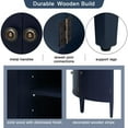 thumbnail image 6 of TUANLUO Curved Accent Cabinet, Corner Sideboard Cabinet, Modern Storage Cabinet with 4 Doors and Adjustable Shelves, Wood Accent Cabinet Furniture for Hallway Entryway Living Room, Blue, 6 of 10