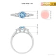 thumbnail image 4 of Angara Natural 0.4 Ct. Aquamarine with Diamond Classic Ring in 14K White Gold for Women (Ring Size: 11.5), 4 of 9