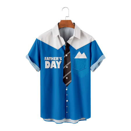 

LANLIN Father s Day Short Sleeves Regular Fit Shirts with Pocket for Boys 5-14 Years