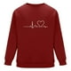 thumbnail image 4 of Amzcrzy Sudadera Para Hombre, Con Estampado De Corazones, Informal, De Manga Larga Y Cuello Redondo, Con Capucha, Camiseta De Manga Larga Y Cuello Redondo, Color Rojo, M, 4 of 6