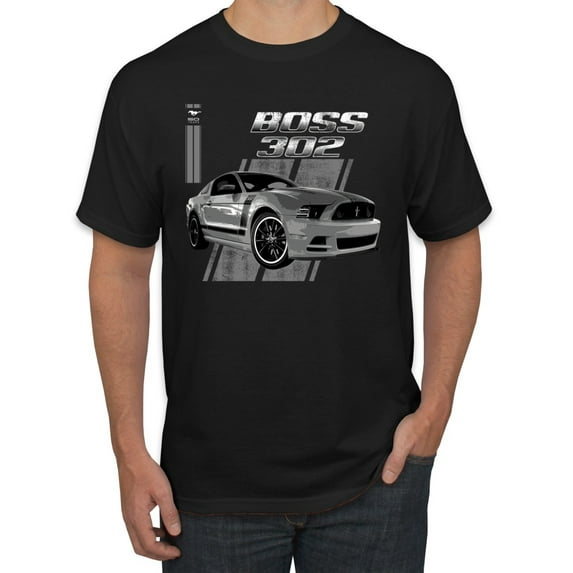 Boss 350 Mustang for Muscle Car lovers | Mens Cars and Trucks Graphic T-Shirt, Black, Medium