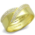 thumbnail image 5 of TS380 - Gold 925 Sterling Silver Ring with AAA Grade CZ in Clear, 5 of 5