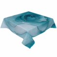 thumbnail image 2 of Marble Teal Blue Tablecloth Square Table Cloth 60x60 , Waterproof Tablecloth Outdoor Table Cloth, Modern Rose Floral Ink Art Silver Lines Washable Table Cover for Kitchen Dining Party, 2 of 8