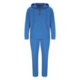 thumbnail image 6 of YOIAVAIOY Men Hooded Sweatsuit Quarter Zip Hoodie Drawstring Pants Waffle Comfy Outfits Athletic Hiking Tracksuit Casual Trendy Matching Set Blue XL, 6 of 9