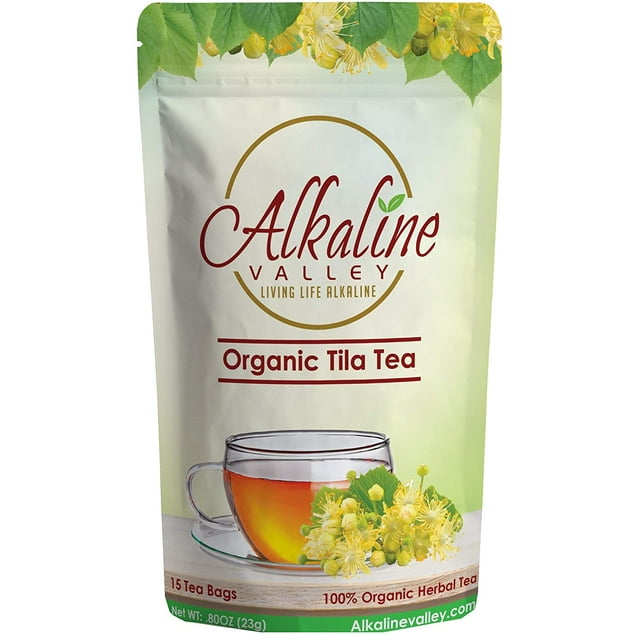 Linden Flower Tea, Tila Tea or Te De Tila - 100% Organic and Alkaline - 15 Unbleached/Chemical-Free Linden Tea Bags - Caffeine-Free, No GMO