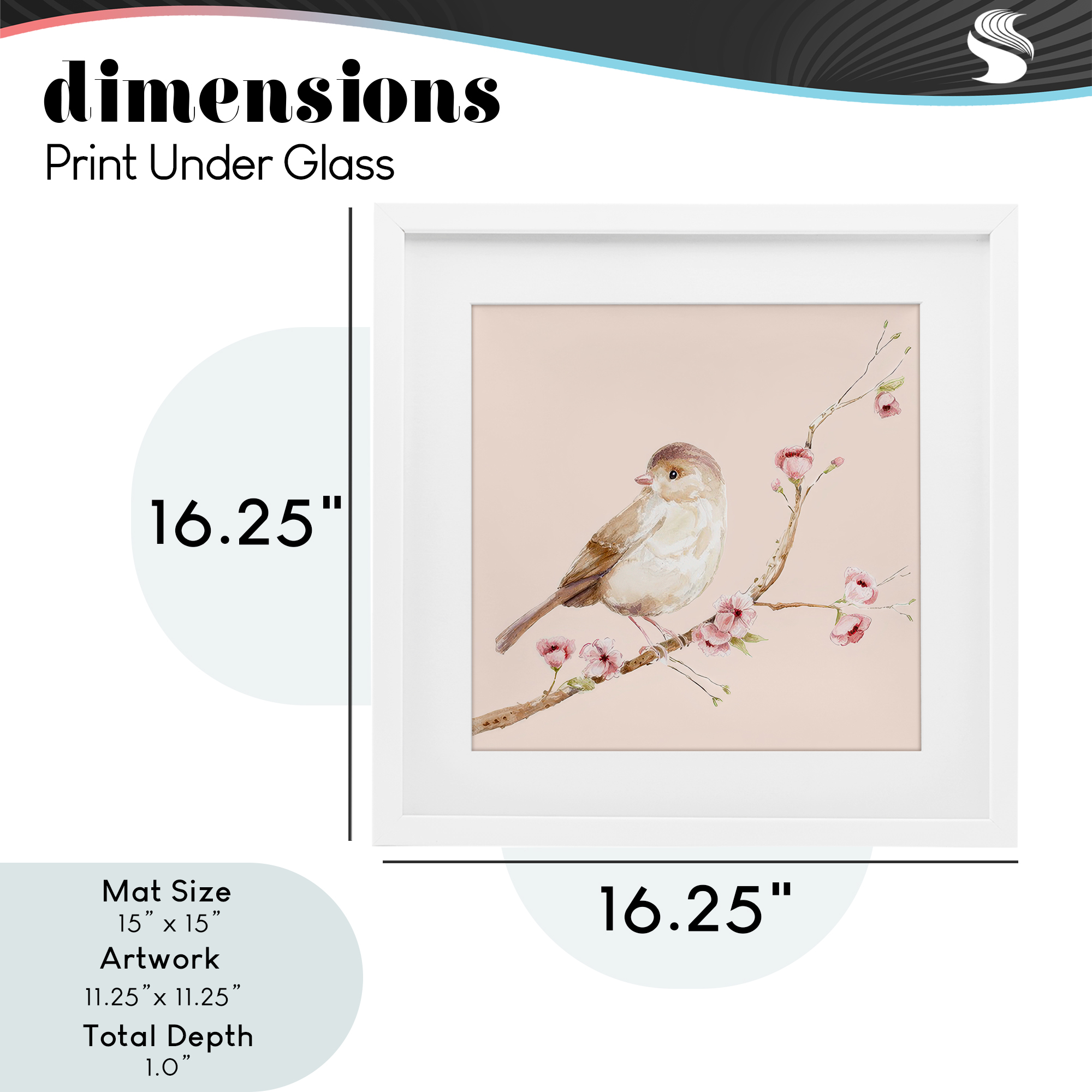 Sweet Brown Bird Perched White Framed Print Under Glass, design by Lisa Wehmeyer
